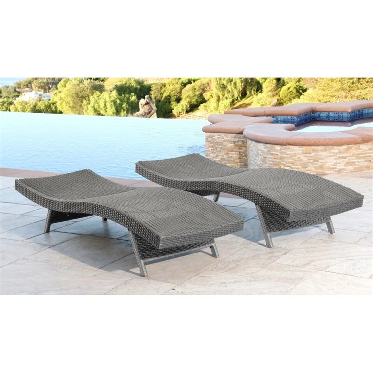 Single Person Garden Furniture Leisure Waterproof Outdoor Sofa Bed Sun Lounger with Cushion for Bathroom Use