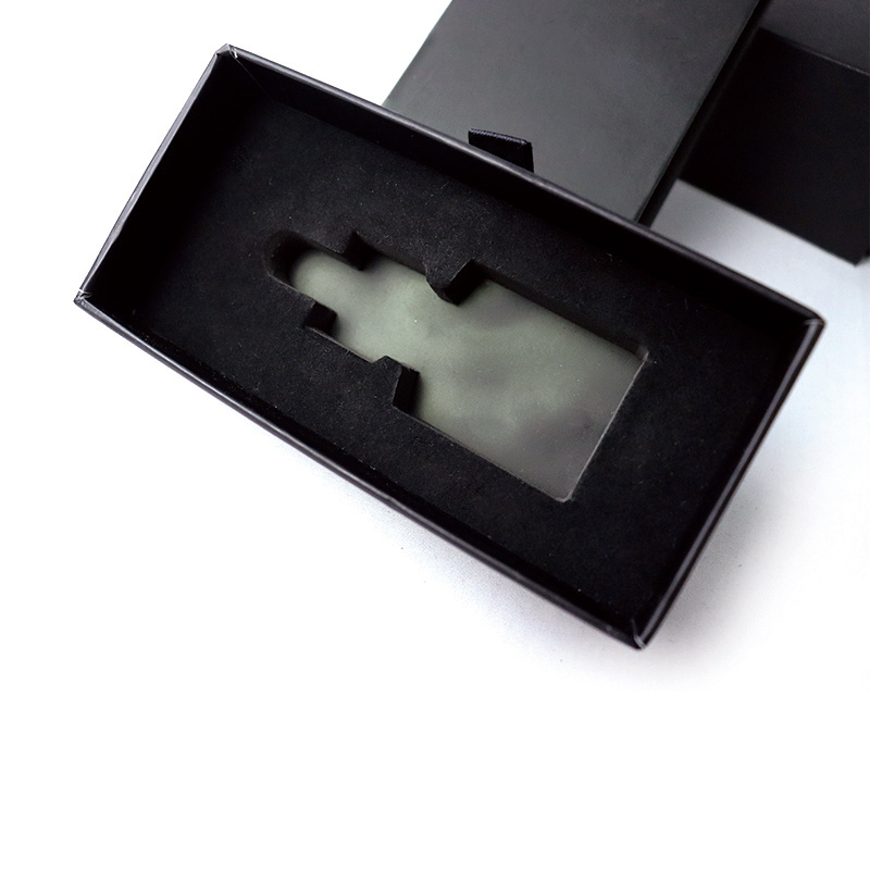 Black Drawer Cosmetic Box with EVA Foam inside Customized Gift Boxes Packages