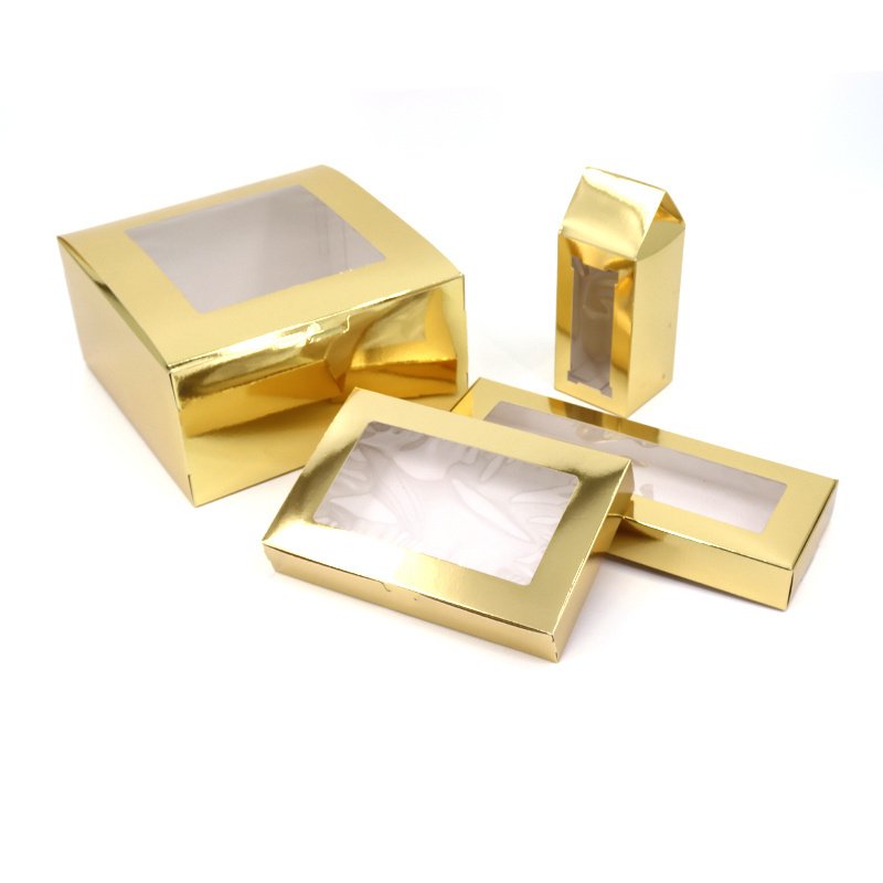 Custom Eco Friendly Gold Ivory Board Cake Box Party Chocolate Cookie Kraft Paper Dessert Boxes Catering Pastry Packaging Box