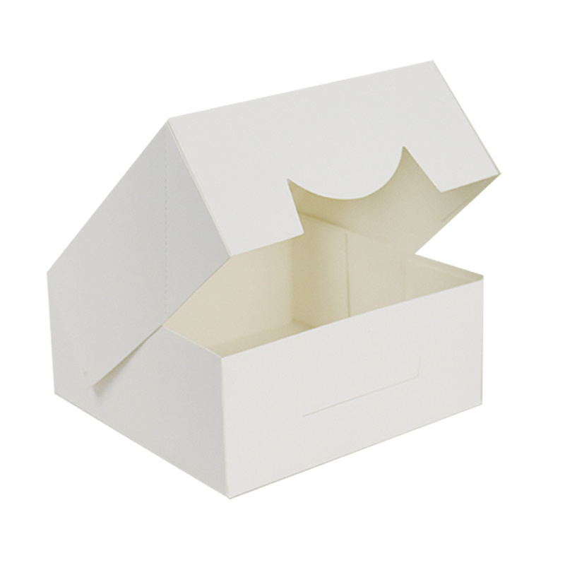 OEM Custom Logo Printed Food Grade White Cardboard Paper Birthday Gift Pastry Cake Box With Clear Window