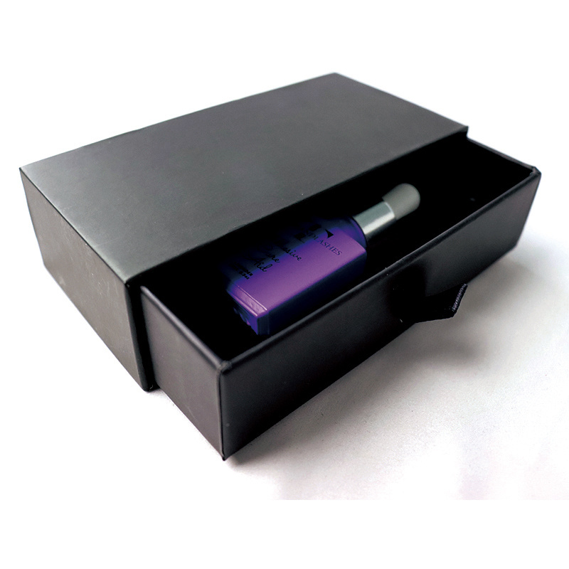 Black Drawer Cosmetic Box with EVA Foam inside Customized Gift Boxes Packages