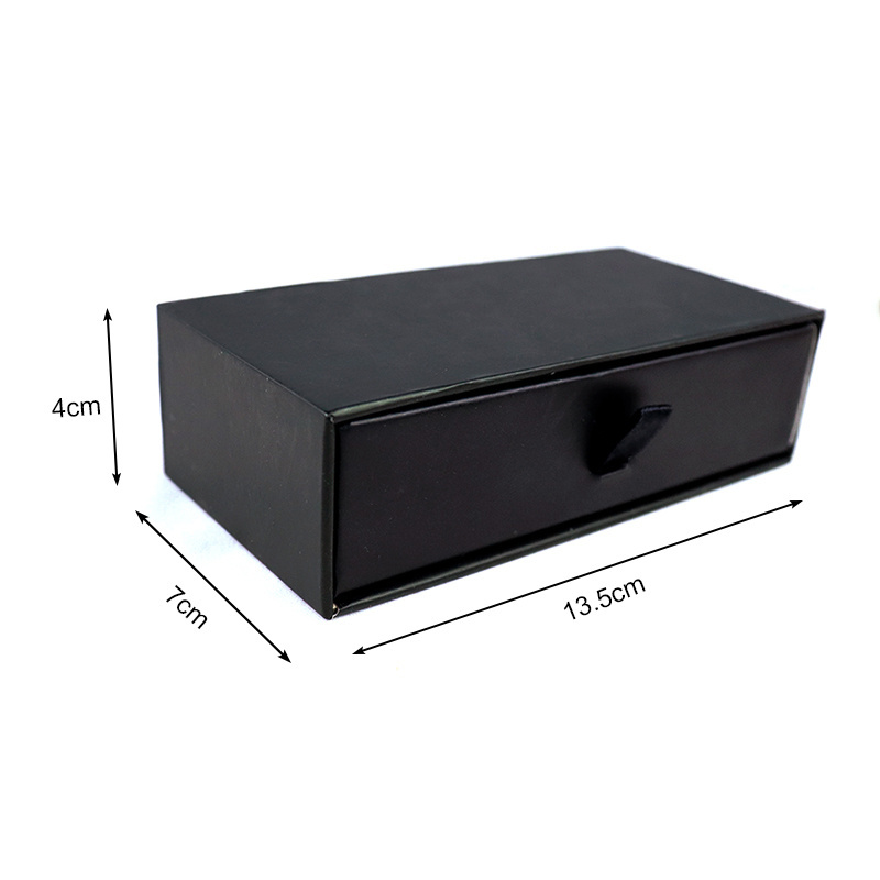 Black Drawer Cosmetic Box with EVA Foam inside Customized Gift Boxes Packages