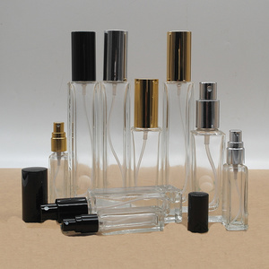 30ml 50ml 100ml Rectangle Shape Clear Empty Glass Perfume Bottle with Three Kind Colors Spray Cap