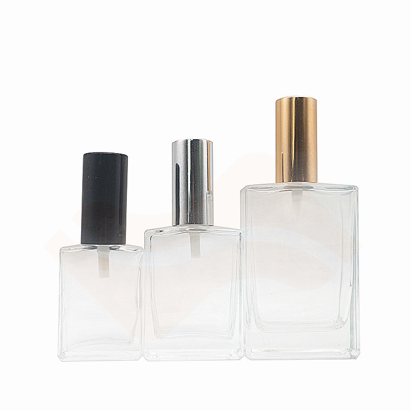 30ml 50ml 100ml Clear Square Rectangle Shape Spray Glass Perfume Bottle