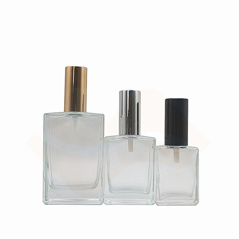 30ml 50ml 100ml Clear Square Rectangle Shape Spray Glass Perfume Bottle