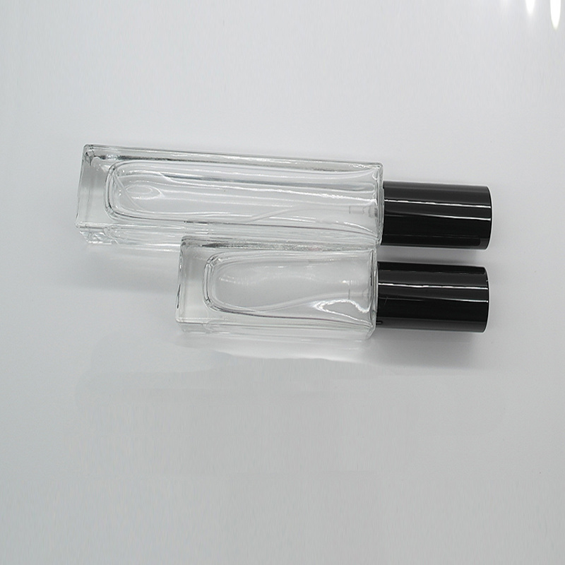 30ml 50ml 100ml Rectangle Shape Clear Empty Glass Perfume Bottle with Three Kind Colors Spray Cap