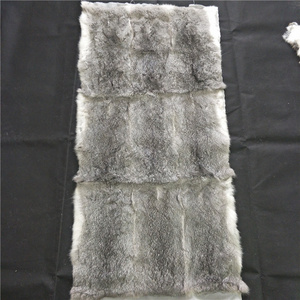 Factory price genuine 100% real chinchilla grey Rabbit fur skin Plate