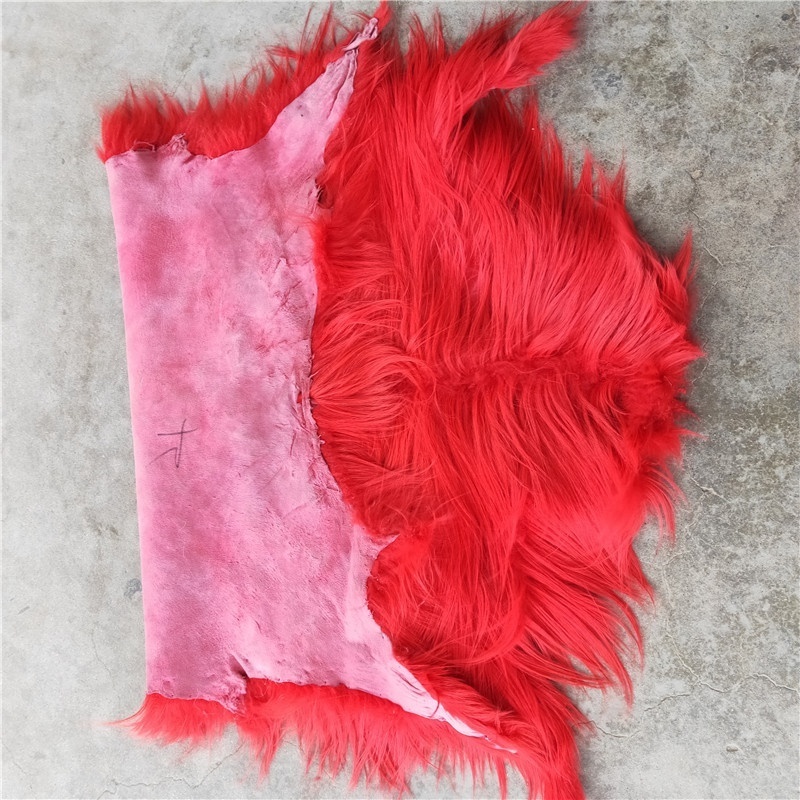 China factory Wholesale long hair goat fur real mongolian raw sheep skin Long Hair Tibet Sheepskin Plate Long Hair Goat Fur