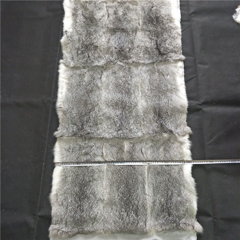 Factory price genuine 100% real chinchilla grey Rabbit fur skin Plate