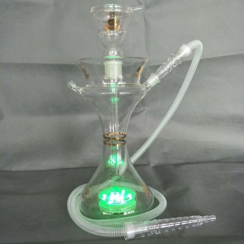 15 inches Premium Latest Original Glass Hookah in Wooden Case With Led Base and Remote