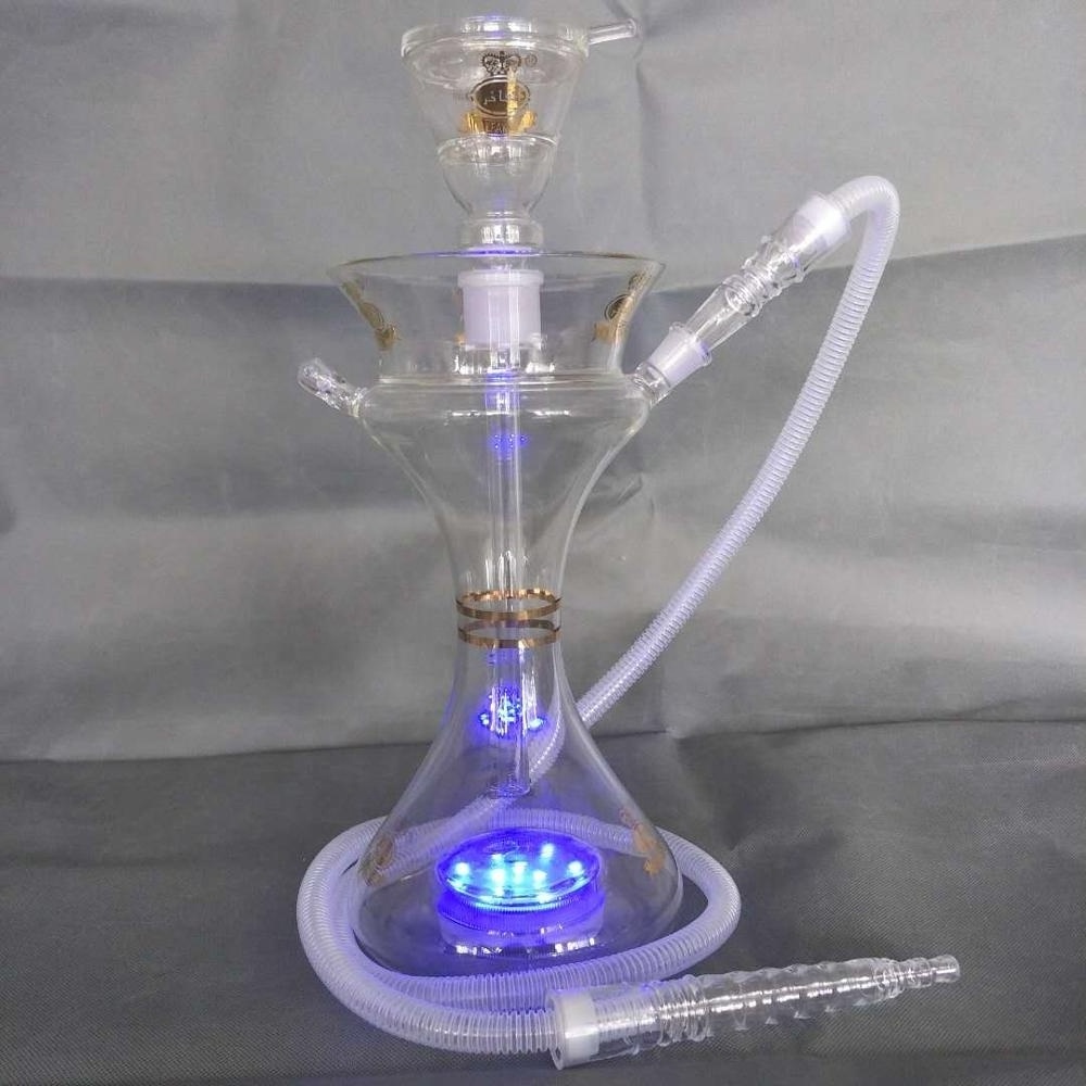 15 inches Premium Latest Original Glass Hookah in Wooden Case With Led Base and Remote