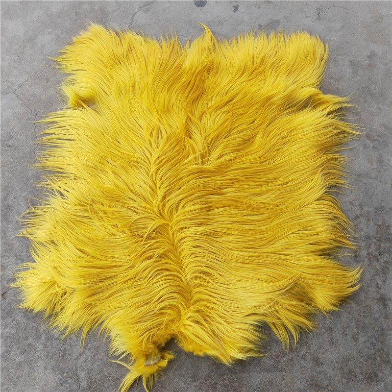 China factory Wholesale long hair goat fur real mongolian raw sheep skin Long Hair Tibet Sheepskin Plate Long Hair Goat Fur