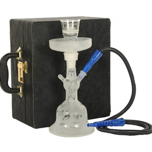 Factory wholesale hand blown LED light  all glass hookah