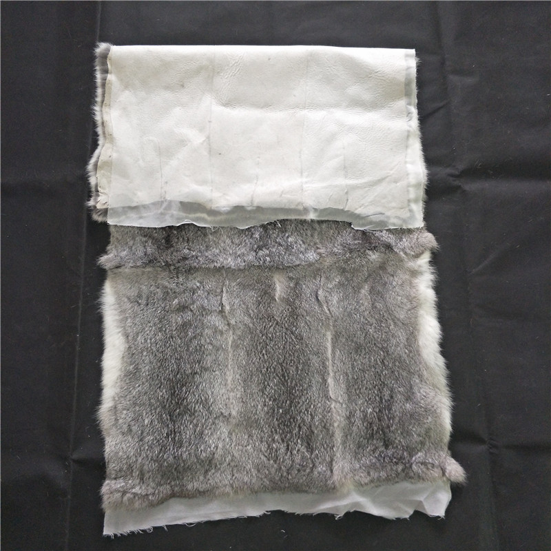 Factory price genuine 100% real chinchilla grey Rabbit fur skin Plate