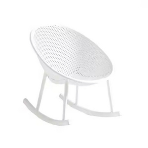 Wholesale Nordic furniture Round shape web plastic curved backrest plastic rocking chairs for restaurant leisure chairs