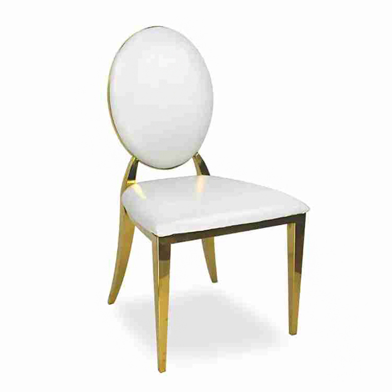 Modern Stackable Event Party Stainless Steel Gold Wedding Chair For Rental