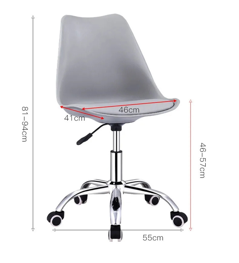 Wholesale Pu real leather Cushion home office chair Nordic Design gold white swivel PP Plastic Tulip office Chairs