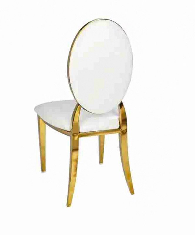 Modern Stackable Event Party Stainless Steel Gold Wedding Chair For Rental