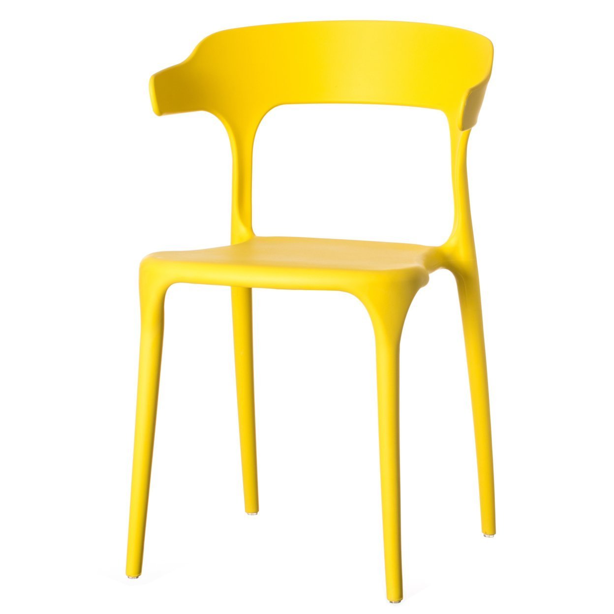 Multiple colors modern design Nordic style plastic Dining Chair with open u shaped back