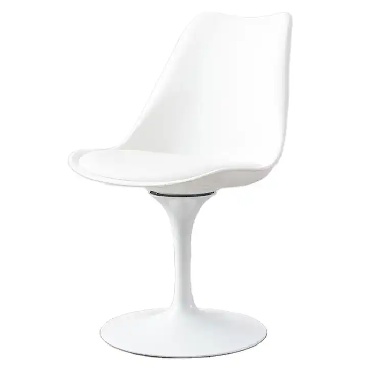 Nordic Italian Wholesale Modern Luxury Plastic Frame Metal Leg Stylish White Swivel Tulip Office Bedroom Dining Room Chair