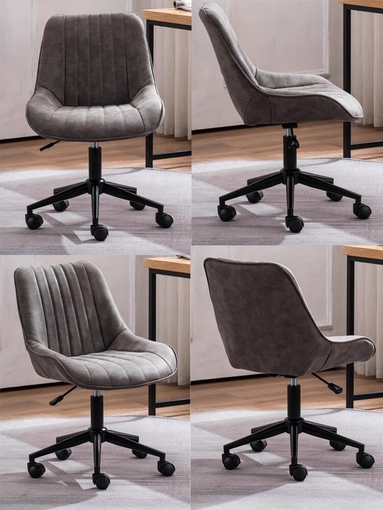 Home Office Swivel Velvet  Accent Armchair Upholstered Modern Chair with Metals Base Adjustable Padded Vanity Computer Chair