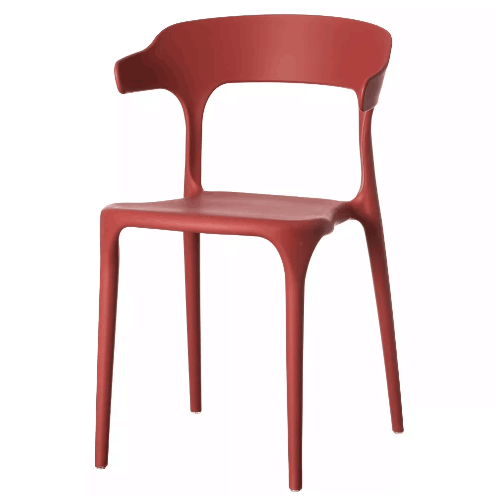 Multiple colors modern design Nordic style plastic Dining Chair with open u shaped back