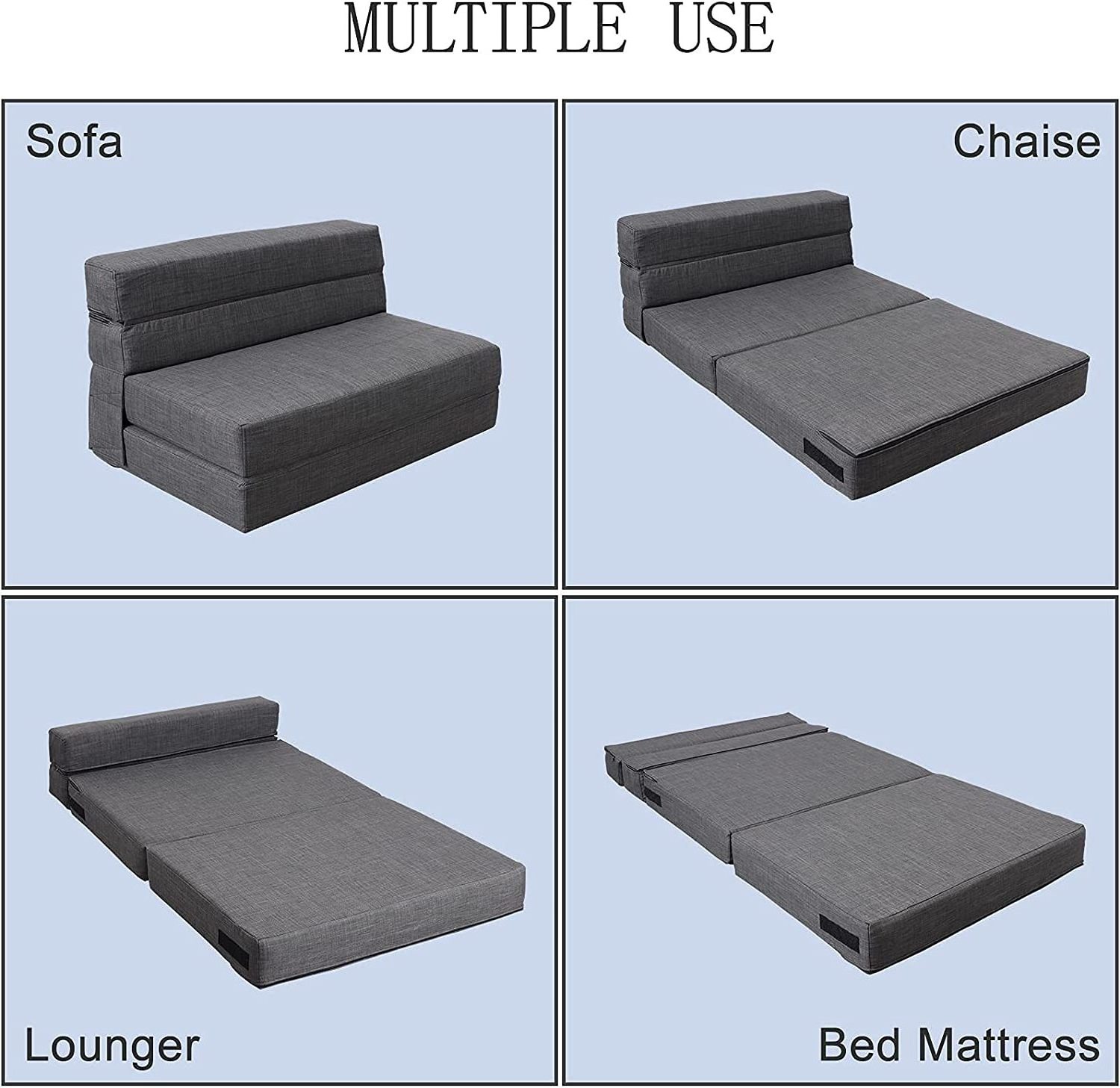 Memory Foam Mattress Fold Sofa Bed Couch