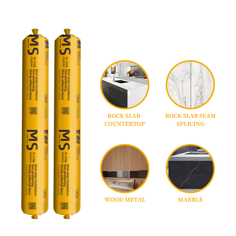 TC-5100 Nail-free Glue Eco-friendly Rock Slab Silicone Sealant for Tile Bathroom Equipment installation