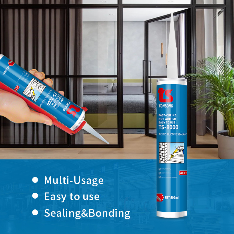 TS-8200 Advanced Drying Quickly Good Compatability Acidic Silicone Sealant for Handicraft Bonding