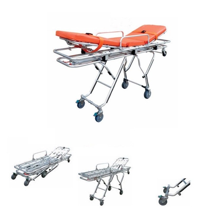 Stainless Steel stretcher Ambulance Stretcher Hospital Emergency medical ambulance stretcher folding with wheels