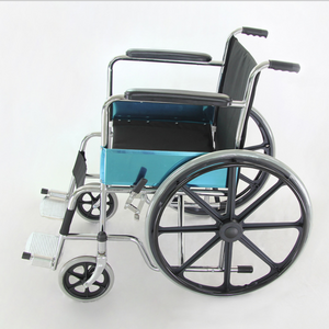 Manual push wheelchair folding convenient electroplating manual transport wheelchair for elderly disabled people