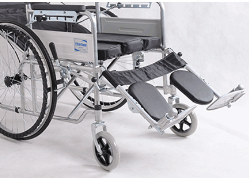 Light weight stainless steel Foldable half lying manual reclining commode wheelchair for old people and disabled