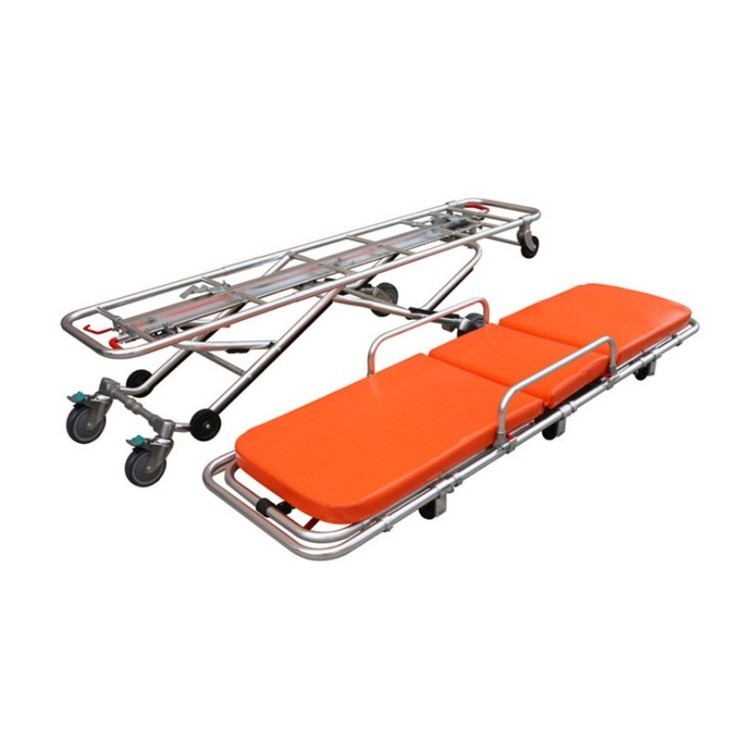 Stainless Steel stretcher Ambulance Stretcher Hospital Emergency medical ambulance stretcher folding with wheels