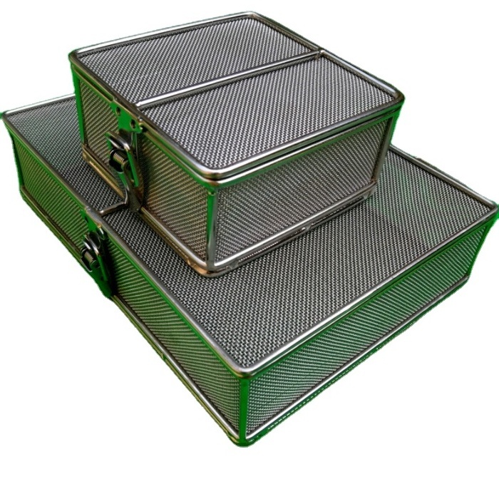 Stainless steel medical disinfect wire mesh basket Metal perforated sterilization storage basket