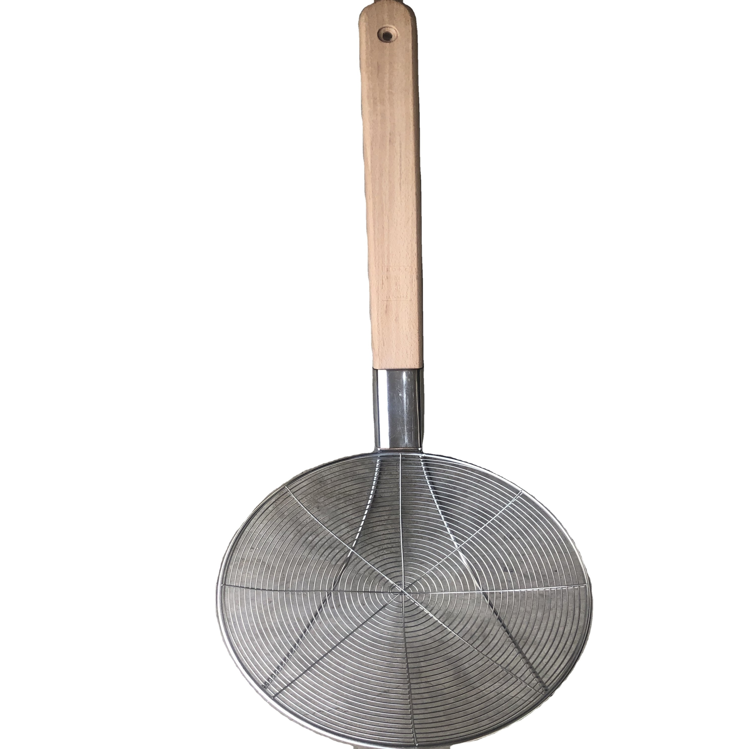 22 24 26 28cm Wire Skimmer stainless steel Strainer Colander with wooden handle