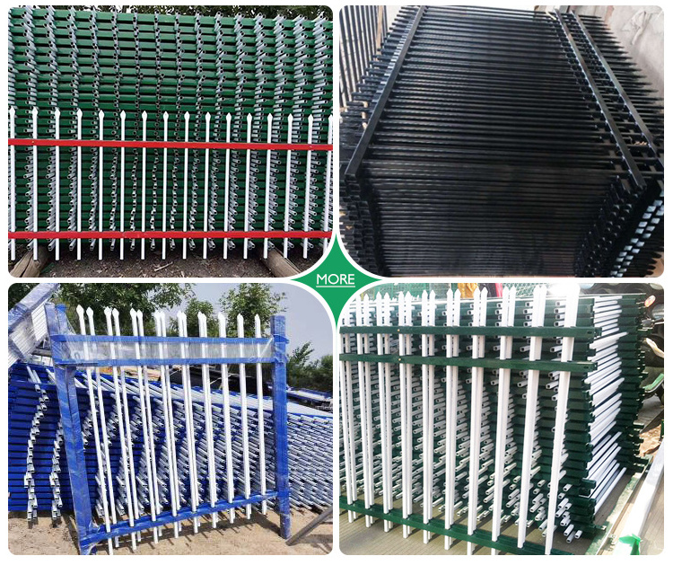 High quality steel residential security palisade fence metal curved fence portable pickets wrought iron site fencing