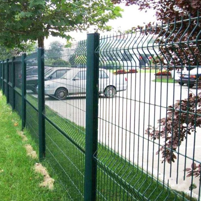 High Security Green PVC Powder Coated 3D Curved Bending Welded Wire Mesh Fence