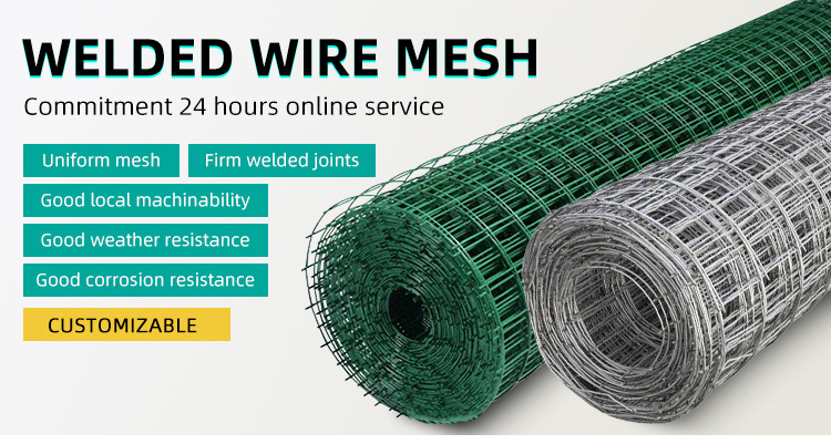 4x4 5x5 Welded Wire Mesh Epoxy Coated PVC Galvanized Welded Fencing Net Green Iron Wire Mesh