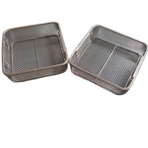 Stainless steel medical disinfect wire mesh basket Metal perforated sterilization storage basket