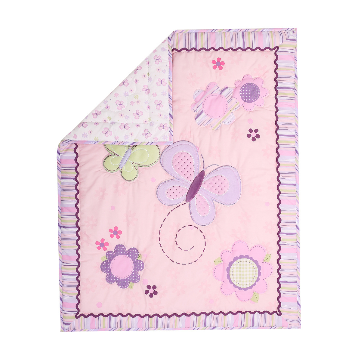 Baby Pink Nursery Crib Bedding Sets Elephants & Puppy Girls include quilt crib from factory can do OEM