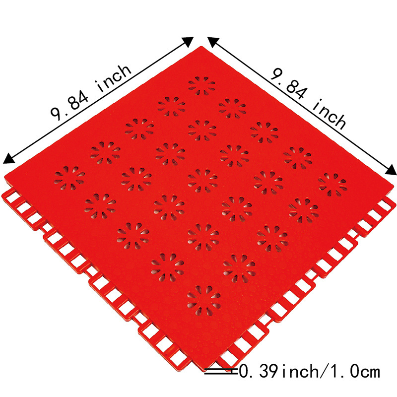 Anti-slip Square Outdoor Sports Flooring Removable Floor Tiles Interlocking