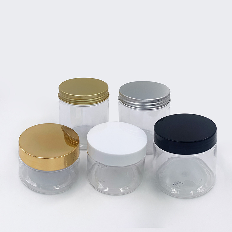 2oz 4oz 250ml 200ml 8oz  Round Clear Plastic Slime Jars With Lids PET Containers Storage Jars Travel Jars For Cosmetic Makeup