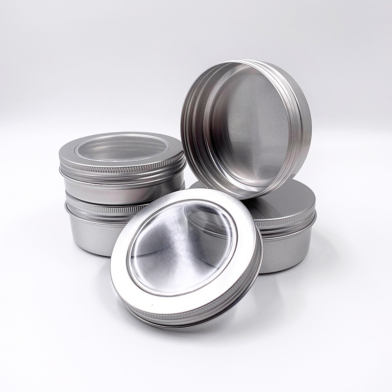 Food grade cookie tea packaging tin pvc round metal tin can clear lid rectangle tin box with window