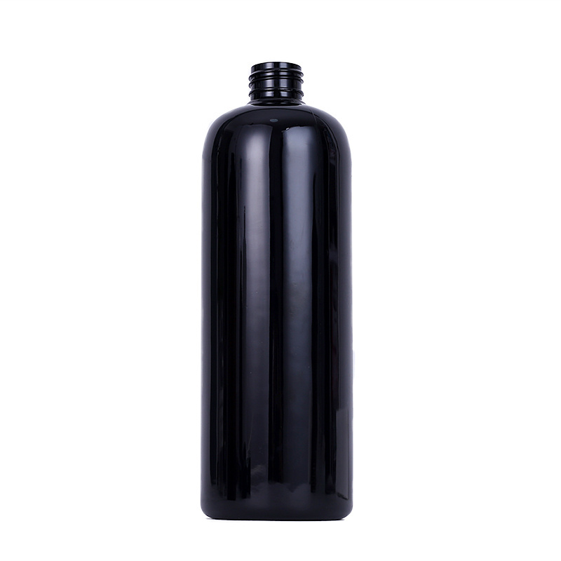 1000ml white Black Round Plastic bottle With flip cover Shampoo shower gel packing 1L Transparent PET detergent bottle