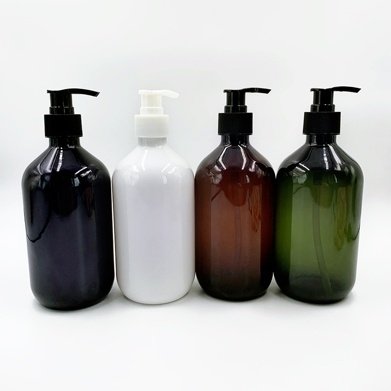 Custom 100ml 150ml 200ml 300ml 400ml 500ml Amber Green Transparent Plastic PET Shampoo Bottle Hair Oil Bottle With Lotion Pump