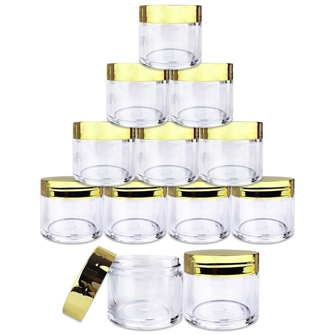 High Quality acrylic powder jar 10g/15g/1oz/2oz Glitters cosmetic container with lids Lip Balms container packaging