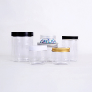 Food Grade Empty Slime Containers Clear Storage Plastic Jars With Large Lids And Labels