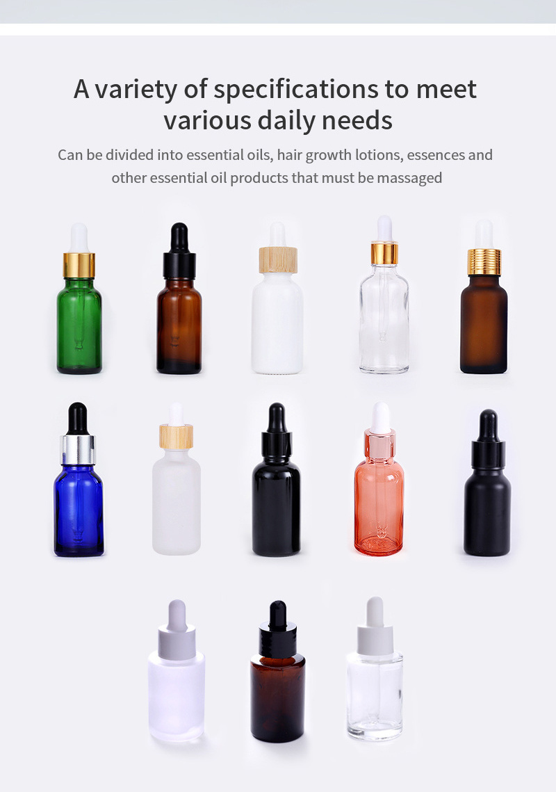 5ml 10ml 15ml 20ml 30ml 50ml100mlAmber Glass Dropper Bottles With Black Cap for Essential Oil Perfume Sample Bottle Aromatherapy