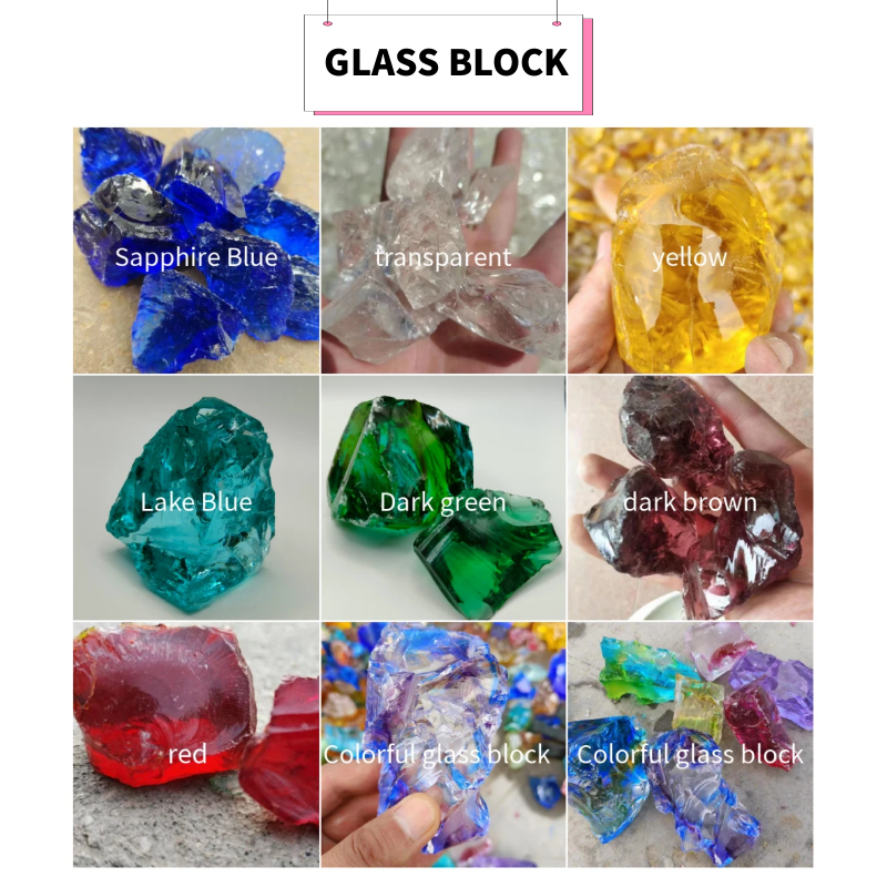 Wholesale  coloured crystal rock crushed broken glasses large slag glass rocks for gabion