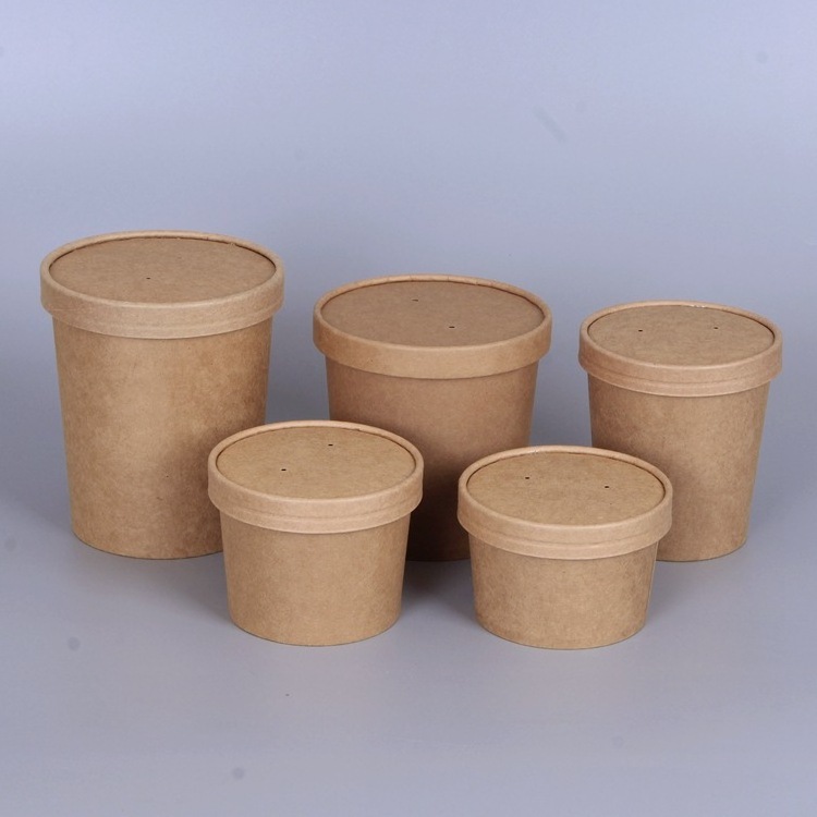 Custom print takeaway hot soup cup disposable paper container for soup